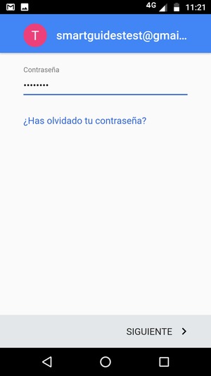 Introduzca su contraseña y seleccione SIGUIENTE