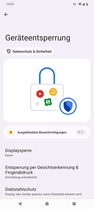 Wählen Sie Displaysperre