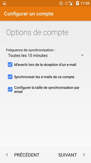 Sélectionnez SUIVANT