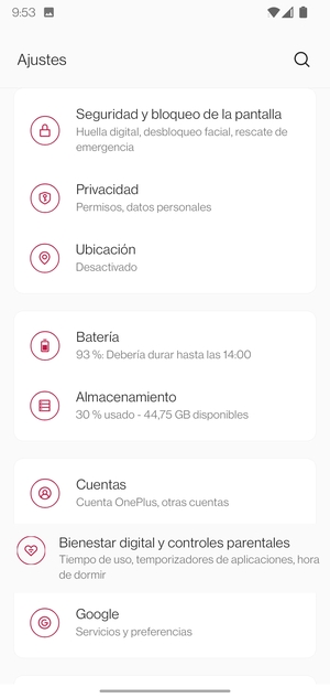 Desplácese y seleccione Seguridad y bloqueo de la pantalla