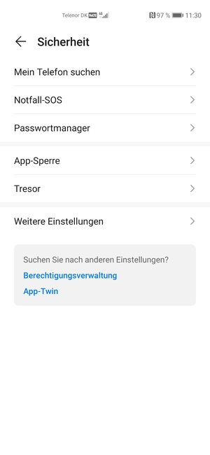 Wählen Sie Weitere Einstellungen