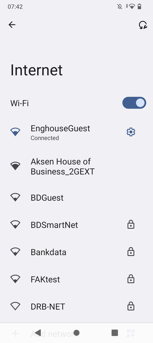 You are now connected to the Wi-Fi network