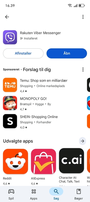 Vælg Åbn