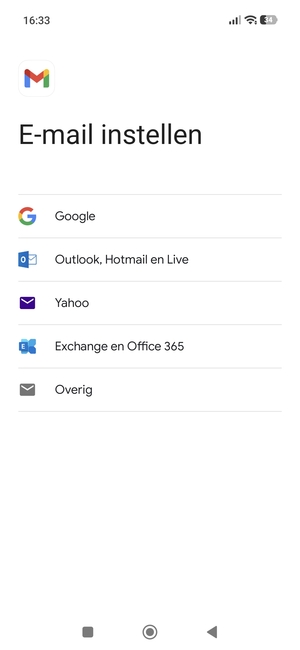 Selecteer Exchange en Office 365