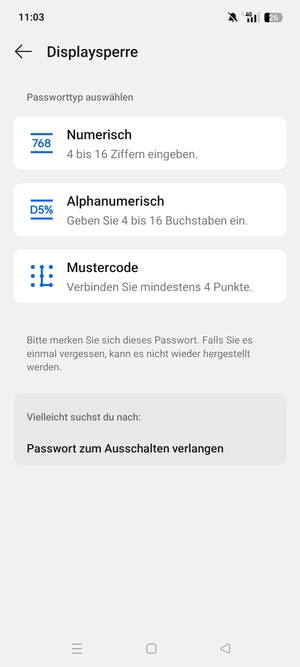 Wählen Sie Mustercode