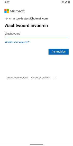 Voer uw wachtwoord in en selecteer Aanmelden