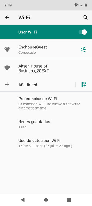 Ahora está conectado a la red Wi-Fi
