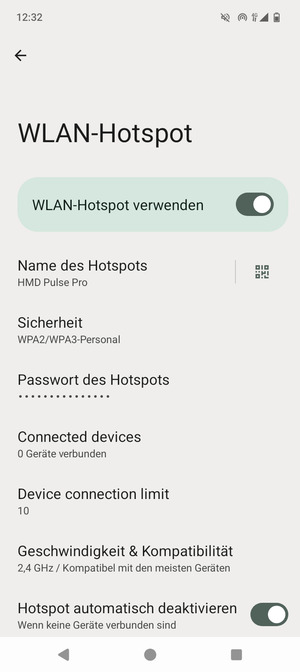Ihr Handy ist jetzt für die Verwendung als Modem eingerichtet