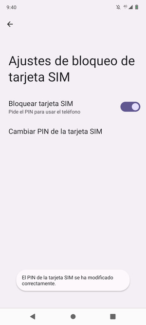 Su PIN de la tarjeta SIM ha sido cambiado
