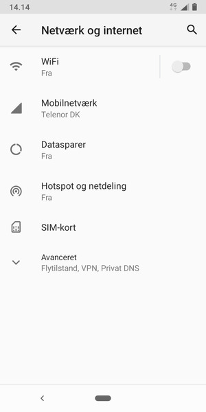 Vælg Mobilnetværk