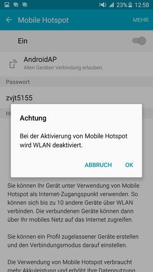 Wählen Sie OK