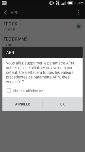Sélectionnez OK