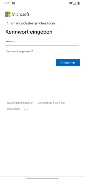 Geben Sie Ihre Passwort ein und wählen Sie Anmelden