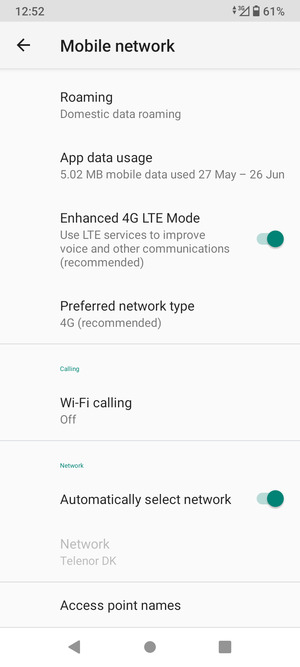 Select Access point names
