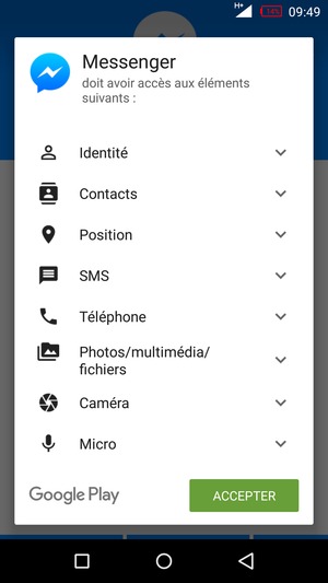 Sélectionnez ACCEPTER