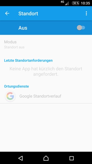 Schalten Sie Standort aus