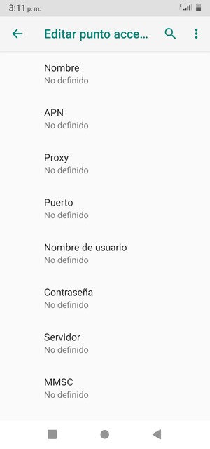 Introduzca la información de Internet