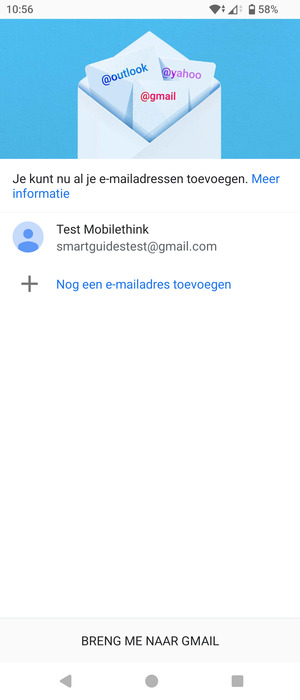 Selecteer BRENG ME NAAR GMAIL