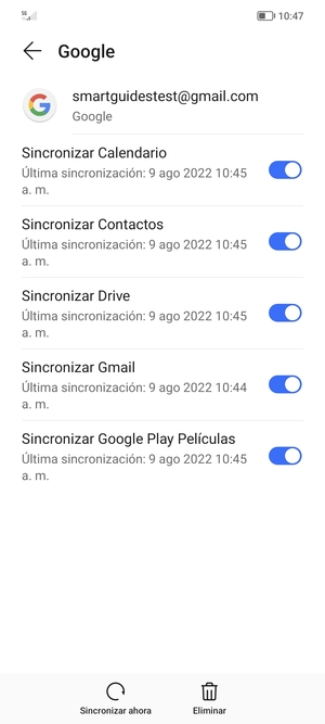Asegúrese de haber seleccionado Sincronizar Contactos