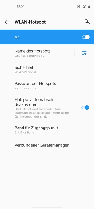 Ihr Handy ist jetzt für die Verwendung als Modem eingerichtet
