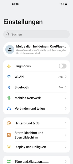 Wählen Sie Mobiles Netzwerk