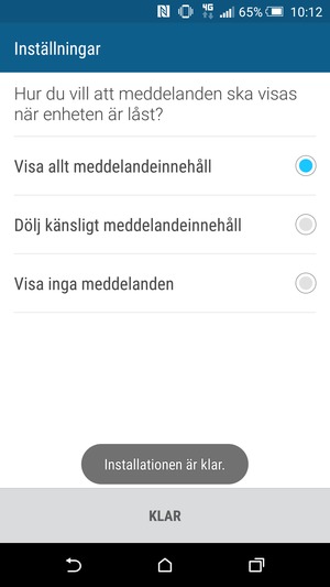 Välj KLAR
