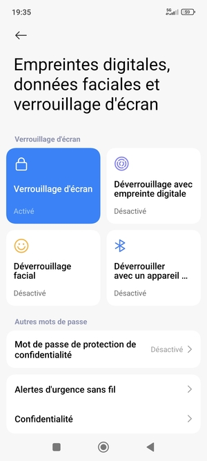 Votre téléphone est maintenant sécurisé par un écran de verrouillage