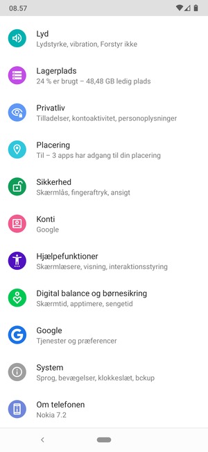 Scroll til og vælg Sikkerhed