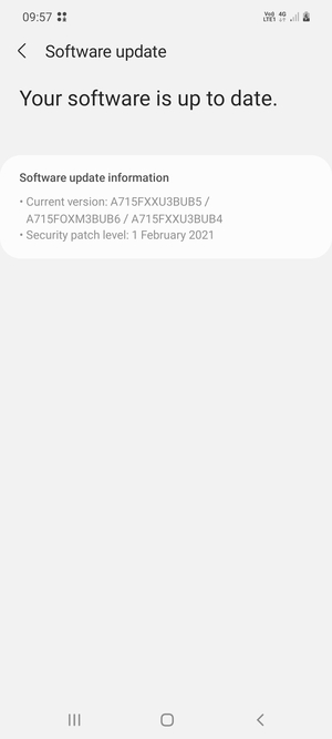 If your phone is  up to date, you will see the following screen
