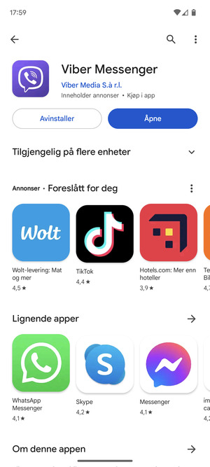 Velg Åpne