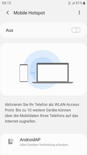 Wählen Sie die Menü-Taste