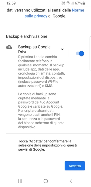 Seleziona Accetta