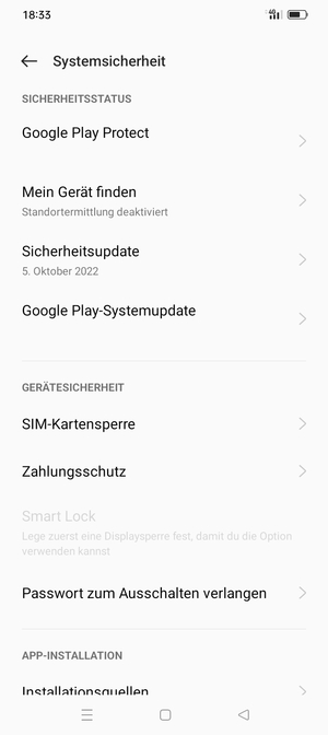 Wählen Sie  SIM-Kartensperre