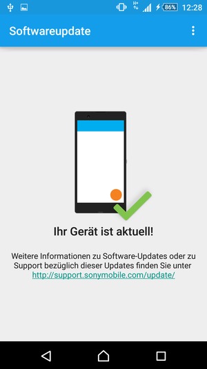 Falls Ihr Handy aktualisiert ist, wird Ihnen der folgende Bildschirm angezeigt.