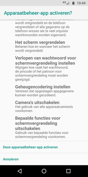 Scroll naar beneden en selecteer Deze apparaatbeheer-app activeren