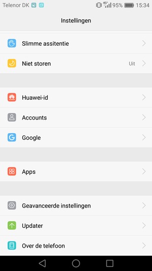 Scroll naar en selecteer Geavanceerde instellingen