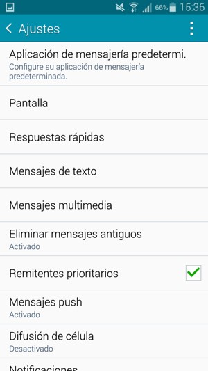 Seleccione Mensajes de texto