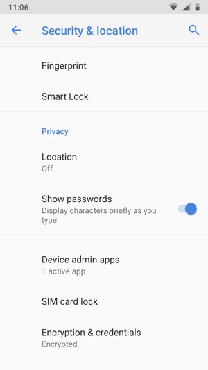 Select SIM card lock