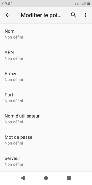 Saisissez les informations Internet