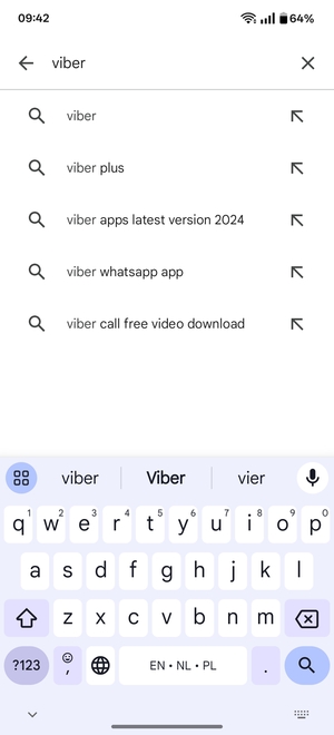 Enter the app name and select Search