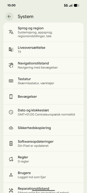 Vælg Softwareopdateringer