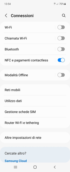 Seleziona Wi-Fi