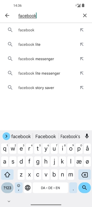 Enter the app name and select Search