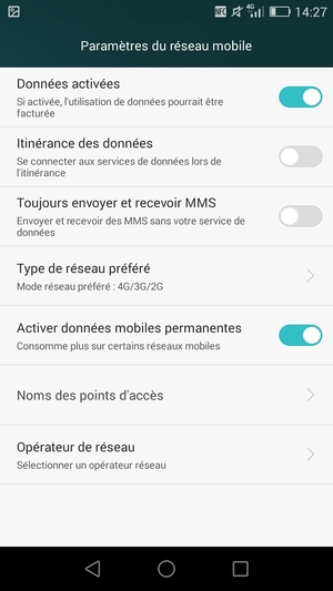 Sélectionnez Noms des points d'accès