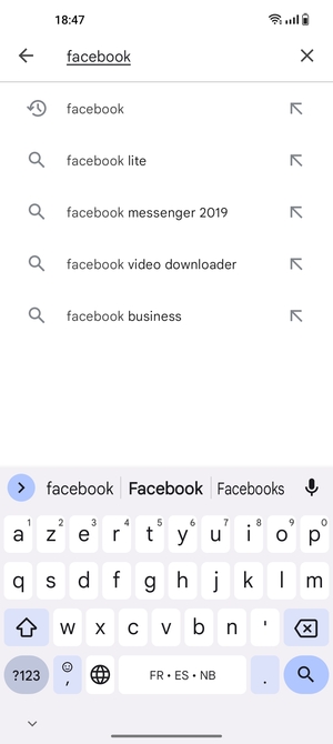 Saisissez le nom de l'appli et sélectionnez Rechercher