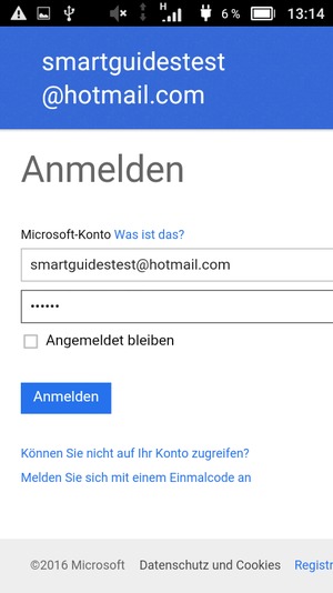 Geben Sie Ihre Passwort ein und wählen Sie Anmelden