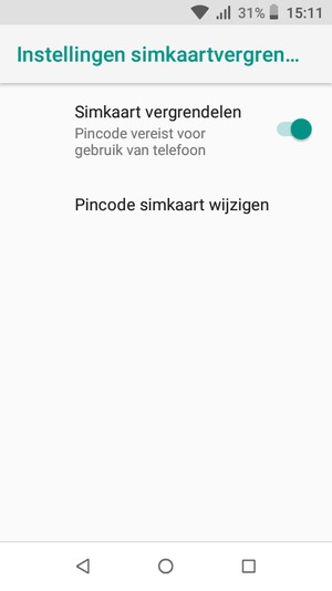 Selecteer Pincode simkaart wijzigen