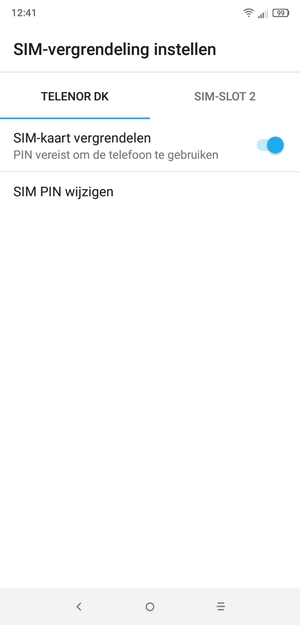 Selecteer Public en SIM PIN wijzigen