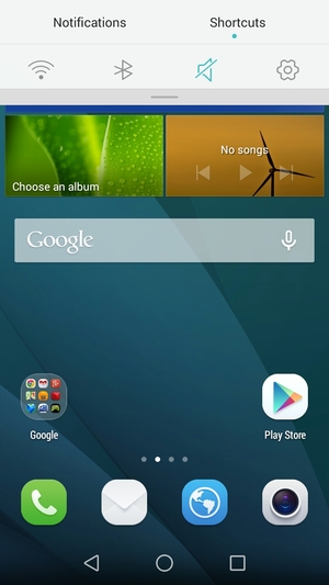 Slide down the top menu