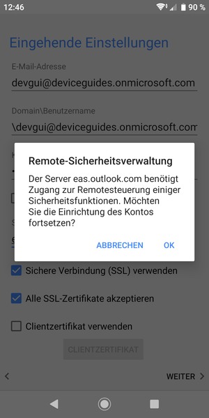 Wählen Sie OK